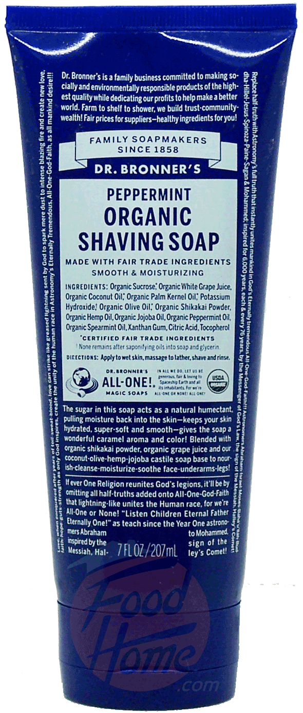 Dr. Bronner's Magic Family Soapmakers peppermint organic shaving soap Full-Size Picture